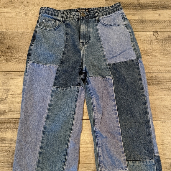 Nasty Gal Denim Patchwork Jeans - Picture 4 of 8